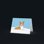 Tarjeta Festiva Happy Winter Snow Corgi | Navidades de perros call<br><div class="desc">Ilustracion lindo de un Corgi feliz en la nieve invernal. El texto interior dice: "Ten un Navidad genial". Este texto puede ser personalizado con su propio saludo personalizado. Una tarjeta de vacaciones perfecta de Pembroke Welsh Corgi para servicios mascotas al personalizar y envío a clientes, amigos y clientes. Ideal para...</div>