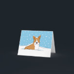 Tarjeta Festiva Happy Winter Snow Corgi | Navidades de perros call<br><div class="desc">Ilustracion lindo de un Corgi feliz en la nieve invernal. El texto interior dice: "Ten un Navidad genial". Este texto puede ser personalizado con su propio saludo personalizado. Una tarjeta de vacaciones perfecta de Pembroke Welsh Corgi para servicios mascotas al personalizar y envío a clientes, amigos y clientes. Ideal para...</div>