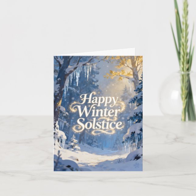 Tarjeta Festiva Happy Winter Solstice Scene (Anverso)