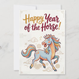 Tarjeta Festiva Happy Year of the Horse – Chinese New Year Card