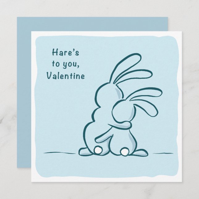 Tarjeta Festiva Hare's to you - rabbit Valentine (Anverso / Reverso)