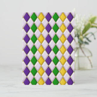 Tarjeta Festiva Harlequin de vidrio templado