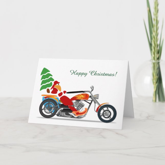 Tarjeta Festiva "harley navidades" (Anverso)