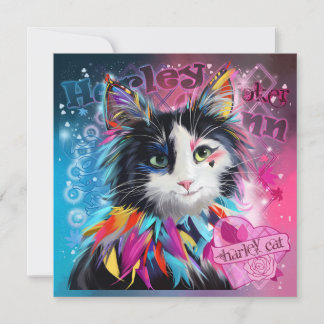 Tarjeta Festiva Harley Quinn el gato