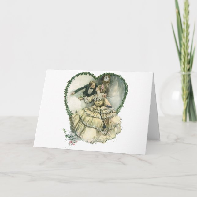 Tarjeta Festiva Harrison Fisher, Navidades y Groom (Anverso)