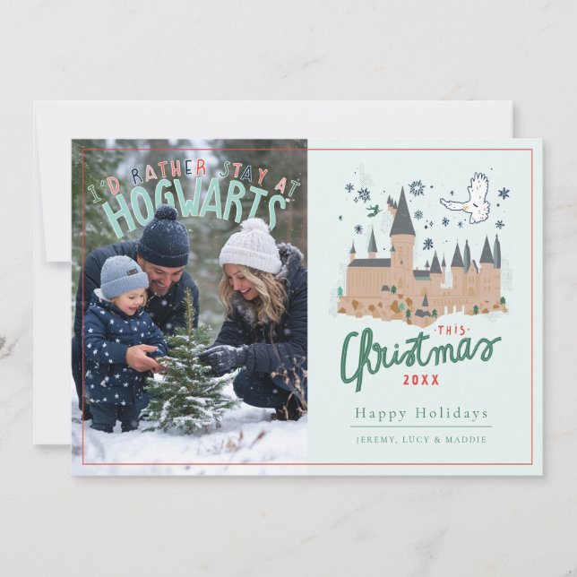 Tarjeta Festiva Harry Potter | Decorar el Gran Salón Foto (Anverso)
