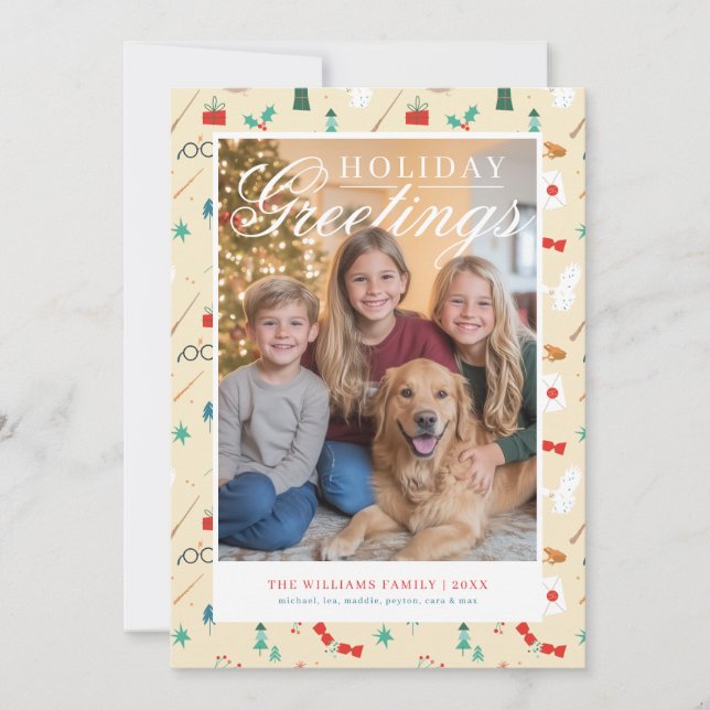 Tarjeta Festiva Harry Potter | Holiday Icon Pattern (Anverso)