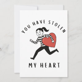 Tarjeta Festiva Has robado mi corazón Ladrón divertido San Valentí