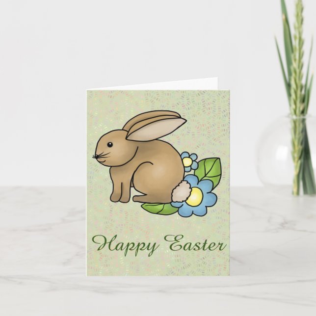 Tarjeta Festiva Häschen mit Blümchen (Anverso)