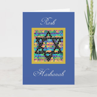 Tarjeta Festiva Hashanah-Estrella de Rosh del mosaico de David