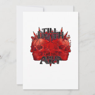 Tarjeta Festiva Hasta que la muerte nos separe en arte sobre clási
