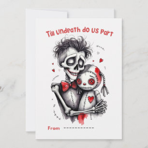 Tarjeta Festiva Hasta que la Muerte nos Separe Pareja de Esqueleto
