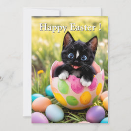 Tarjeta Festiva Hatching a plan: ¡La sorpresa de Felini en Pascua!