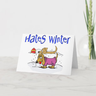 Tarjeta Festiva Hates Winter dogs