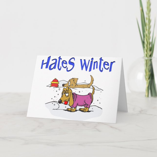 Tarjeta Festiva Hates Winter dogs (Anverso)