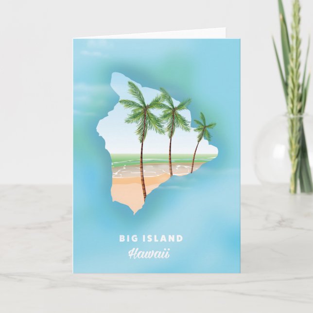 Tarjeta Festiva Hawái isla grande (Anverso)