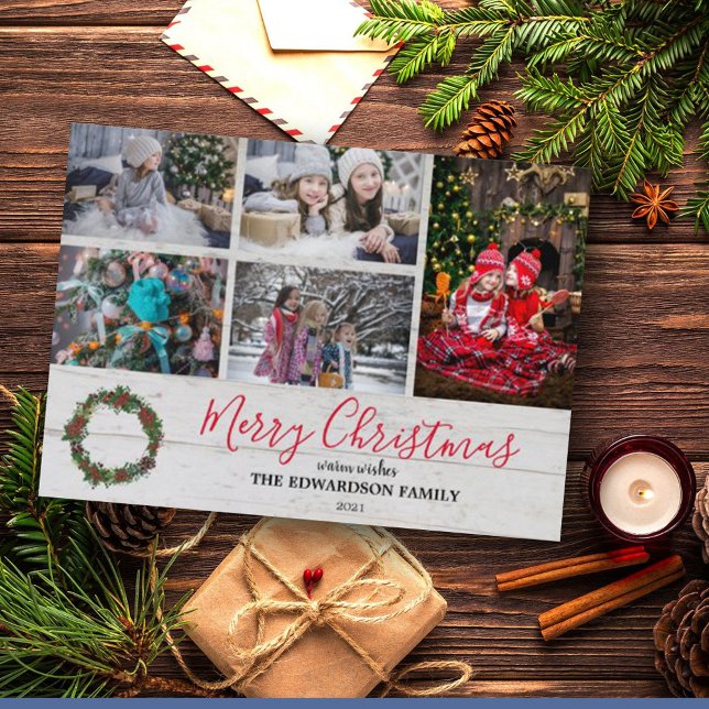 Tarjeta Festiva Haz de tu propia familia Navidades de bayas de col (Subido por el creador)