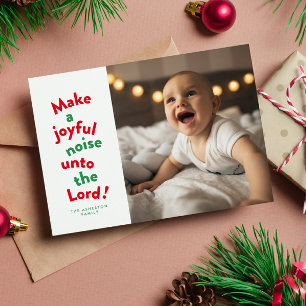 Tarjeta Festiva Haz un ruido alegre divertida foto religiosa de Na