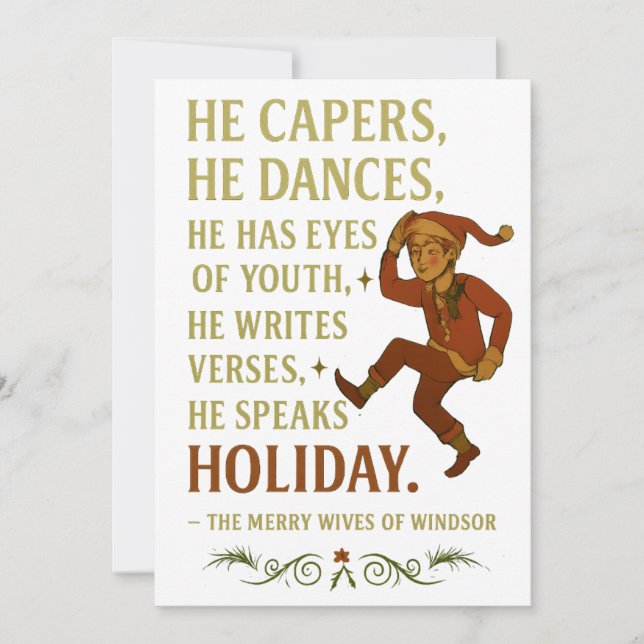 Tarjeta Festiva He capers, he dances, he has eyes of youth... (Anverso)