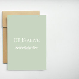 Tarjeta Festiva He Is Alive Christian Easter Card | Faith Design