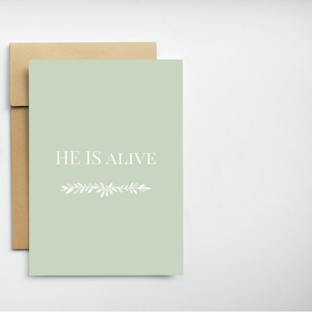 Tarjeta Festiva He Is Alive Christian Easter Card | Faith Design (Subido por el creador)
