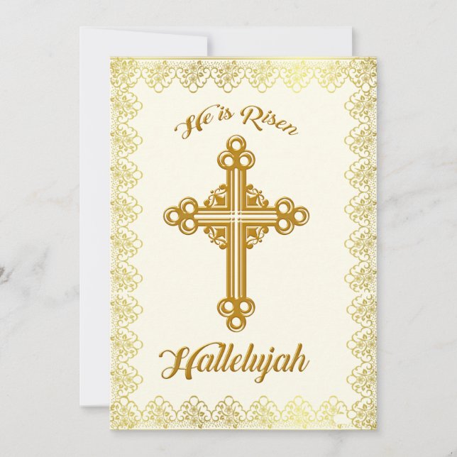 Tarjeta Festiva He is Risen Christian Easter (Anverso)