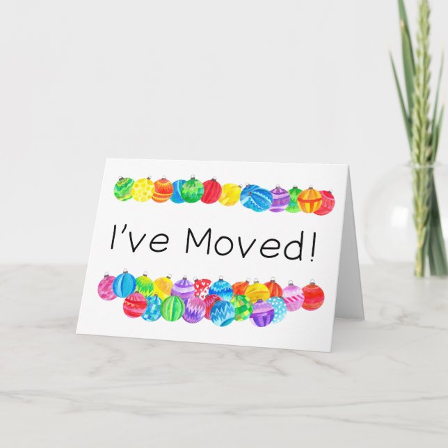 Tarjeta Festiva He movido/nueva dirección , burbujas acuarelas (Anverso)