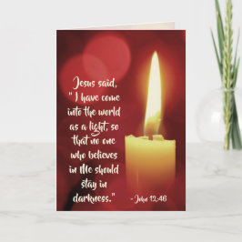 Tarjeta Festiva He venido como luz, Navidades John 12:46