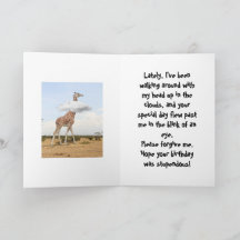 HEAD IN THE CLOUDS - BELATED BIRTHDAY CARD