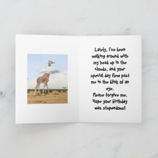 TARJETA FESTIVA HEAD IN THE CLOUDS - BELATED BIRTHDAY CARD