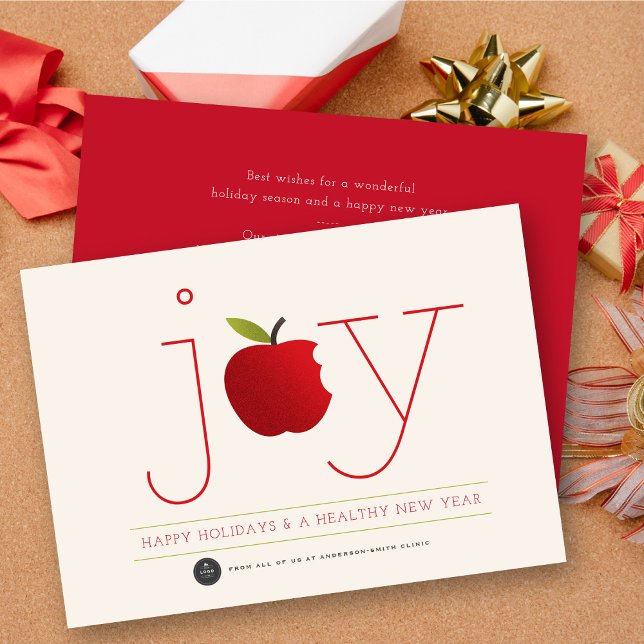 Tarjeta Festiva Healthy Joy Red Apple Healthcare Empresa moderna (Subido por el creador)