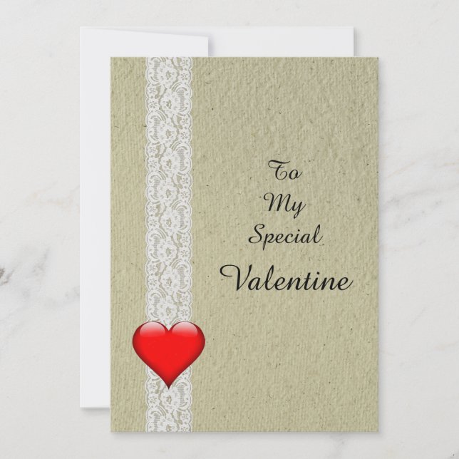 Tarjeta Festiva Heart and Lace Special Valentine (Anverso)