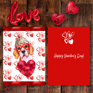 Tarjeta Festiva Heart Beagle Dog Lover Valentine Gift