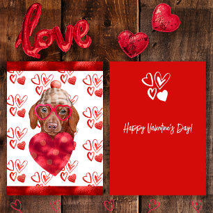 Tarjeta Festiva Heart Brown Dachshund Dog Lover Valentine Gift