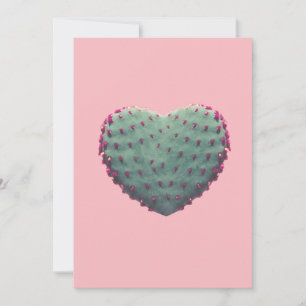 Tarjeta Festiva Heart Cactus