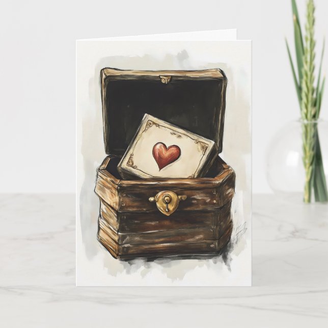 Tarjeta Festiva Heart Chest Cute Funny (Anverso)