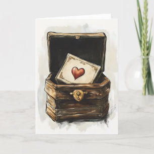 Tarjeta Festiva Heart Chest Cute Funny