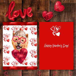 Tarjeta Festiva Heart Chow Chow Dog Lover Valentine Gift