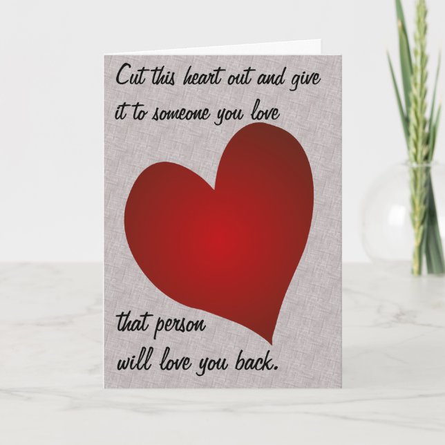 Tarjeta Festiva Heart Cut Out (Anverso)