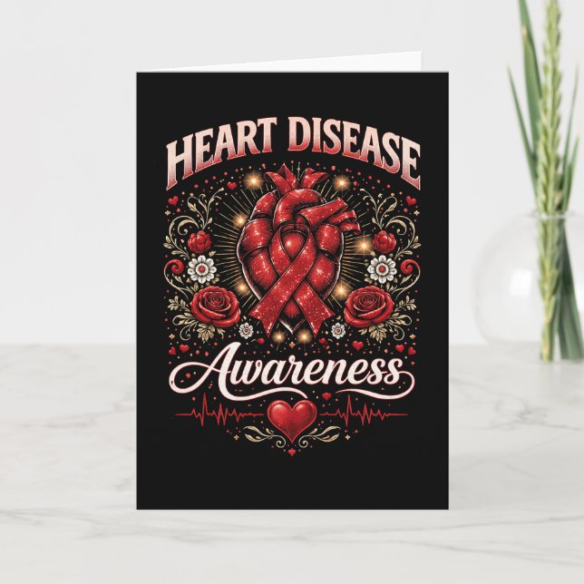 Tarjeta Festiva Heart Disease Awareness (Anverso)