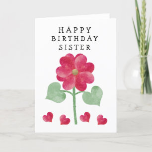 Tarjeta Festiva Heart Flower Feliz cumpleaños Rosa
