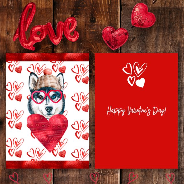 Tarjeta Festiva Heart Husky Dog Lover Valentine Gift (Subido por el creador)