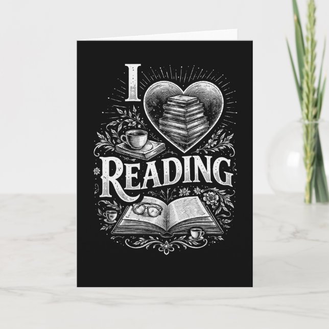 Tarjeta Festiva Heart of a Book Lover (Anverso)