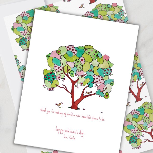Tarjeta Festiva Heart Tree Happy Valentine Day Holiday Card (Subido por el creador)