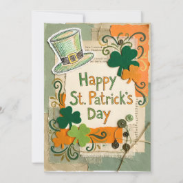 Tarjeta Festiva Heartfelt Vintage Scrapbook Collage St. Patricks 