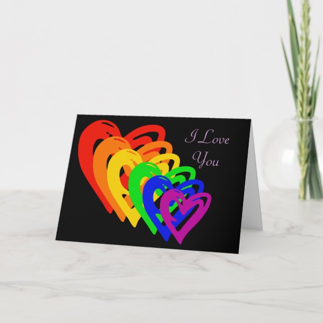 Tarjeta Festiva heartsrainbow (Anverso)