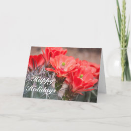 Tarjeta Festiva Hedgehog Cactus Felices Fiestas
