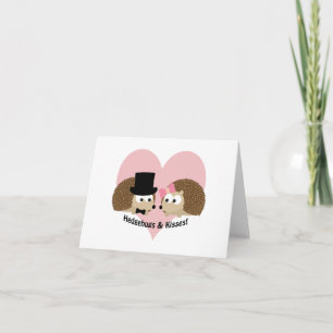 Tarjeta Festiva Hedgehugs y pares del erizo de los besos