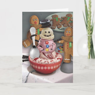 Tarjeta Festiva Helado Cream Snowman