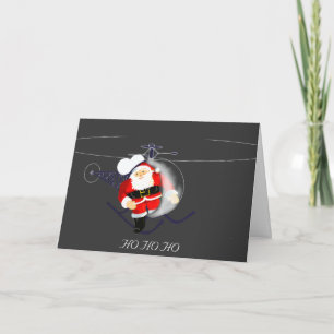Tarjeta Festiva Helicóptero de Santa Claus
